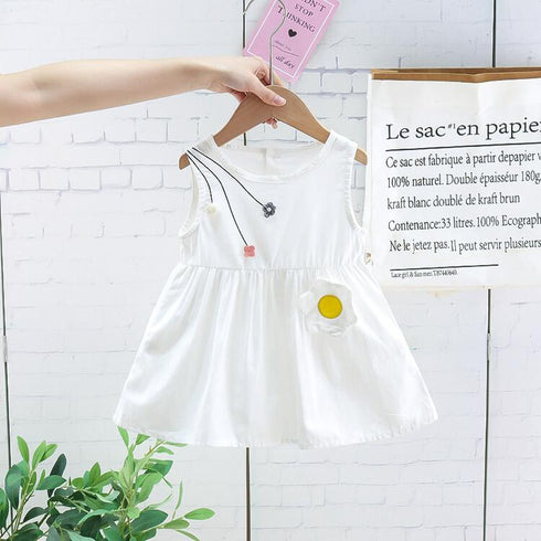 Children's Three Flower Sleeveless Dress